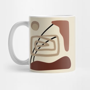 Minimal Modern  Abstract Shapes  Warm Tones  Design Mug